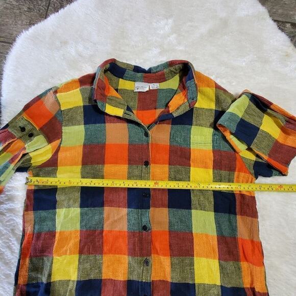 Reflections by Spiegel Colorful Plaid Long-Sleeved Button-Up Shirt, Size X-Large - Picture 4 of 6